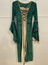 Renaissance Costume Dress Medieval Velvet Dresses Long Sleeve Lace Up SZM