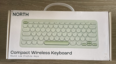 North Compact Round Key Wireless Keyboard - Mint Green New
