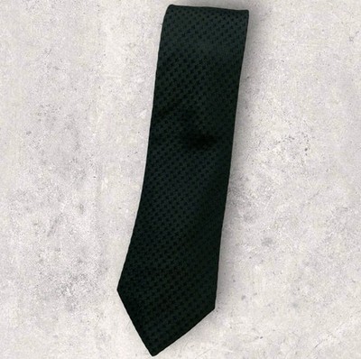NEW MASSIMO DUTTI Silk Tie SPAIN XL Green Navy Geometric W:3.6''