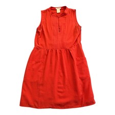 Ensley Dress Womens Small Abroad Fit Flare Red Ponte Knit Sleeveless Pockets