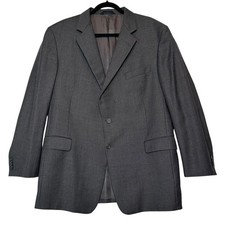 Burberry London Men Blazer XB55 44R Gray Wool Two Button Blue Tone Sport Coat