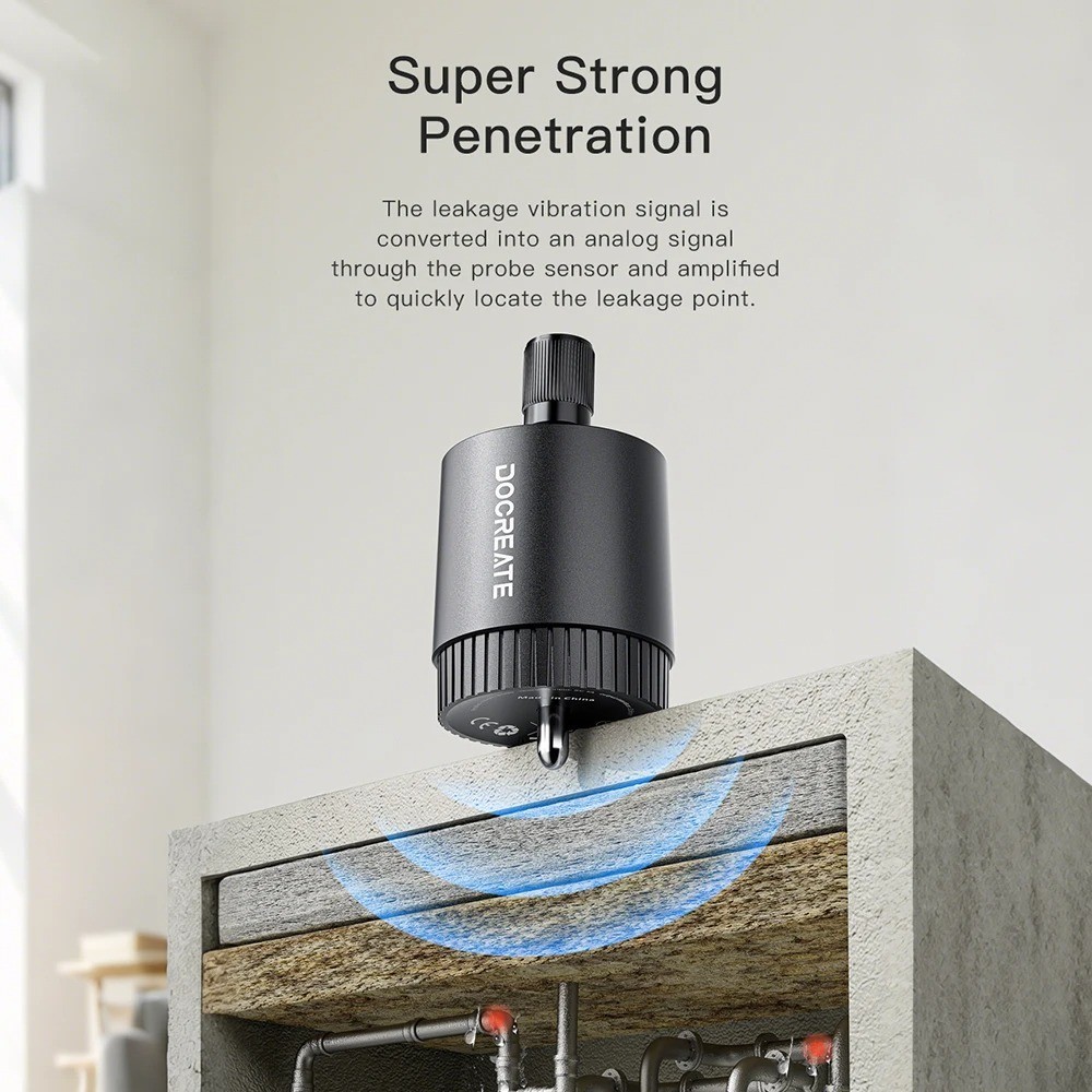 Water Mains Leak Detector Underground Pipe Leak Monitor Portable Type-C Leak Det