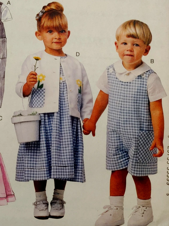 McCall's M6304 Toddlers' Rompers, Dress, Jacket, Shirt, Boys Girls size 2,3,4 - Image 2 of 4