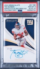 2024 Panini Immaculate Tiki Barber Records Auto #/49 Giants PSA Auto 10 NM-MT 8