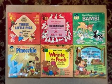 Walt Disney See Hear Read Book and Record Lot 33 1/3 RPM 1960s and 1970s