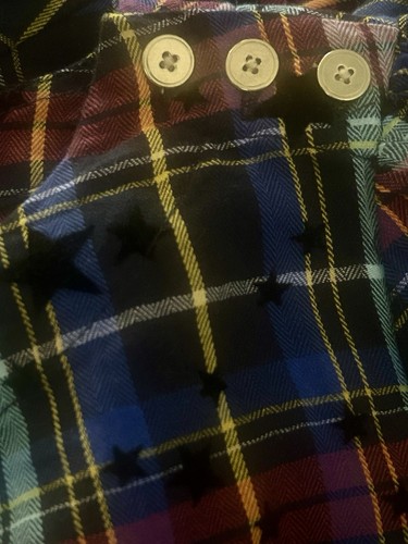 Girls Sz 8 J Crew Crewcuts Blue Tartan Plaid Dress w/ Black Stars J Crew EUC! - Picture 3 of 4