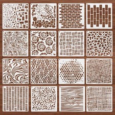 16 Pcs Geometric Reusable Stencils for DIY Crafts  Art - Face  Texture Stencil
