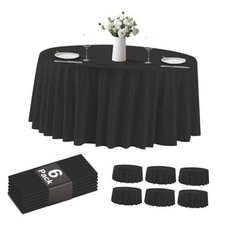 Paquete de manteles redondos de pl stico negro de alta 120" Round 6 Negro -