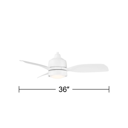 36" Casa Vieja Verdin Matte White LED Damp Ceiling Fan with Remote - Picture 7 of 7