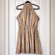 SHEIN Multicolor Striped Halter Dress Size: 1XL