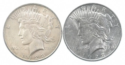 1923 & 1922 & Peace Silver Dollar $1 Bullion Collection Lot *918