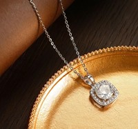 Innolea Halskette Aus Kupfer Mit Cushion-Halo-Zirkonia – 45 Cm Kette