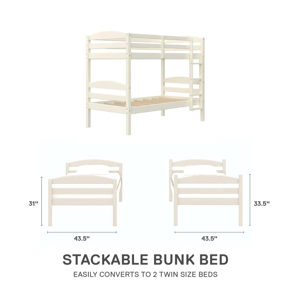 Двухъярусная кровать Leighton — трансформируемая рама из массива дерева ваниль - Изображение 4 из 4