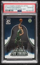 2017-18 Donruss Optic All Clear for Takeoff Giannis Antetokounmpo #4 PSA 10 0m3b