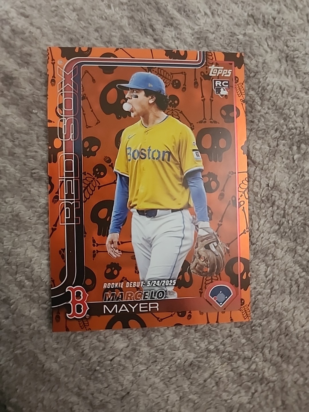 2025 Topps Update Marcelo Mayer MLB debut RC Holiday Mummy 5/50 Low # Red Sox