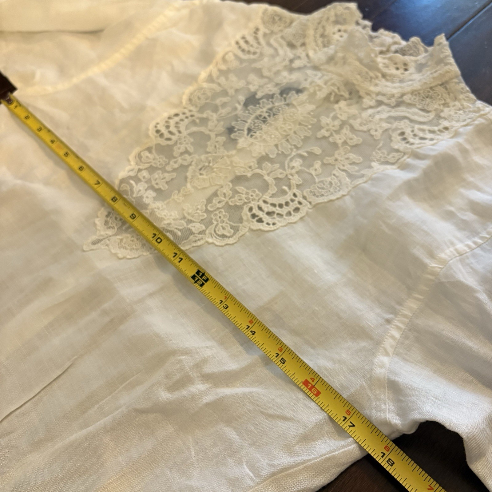 Vintage Ralph Lauren 80s Wool Midi Skirt & Linen Lace Blouse Victorian Romantic image 6
