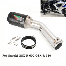 Slip For Suzuki GSXR600 GSXR750 2006-2007 Exhaust Mid Pipe Muffler Carbon Fiber