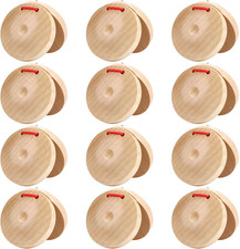 Wooden Castanet Percussion Instrument - 12PCS Hand Finger Castanets Party Favors