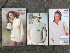 Original 1976, 1986, 1987 Simplicity, Red Heart Patons Crochet Sweaters Book Lot
