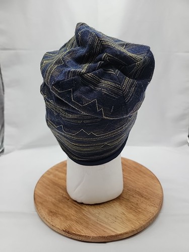 Smartwool Beanie Hat Navy Blue/Yellow Stripes 100% Merino Wool One Size - Picture 5 of 8