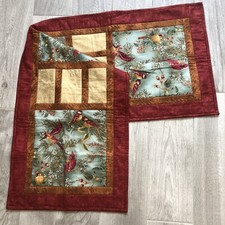 Handmade Quilted Table Runner Cardinal Bird Multicolored Design Rich Earth Tones