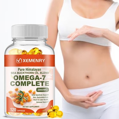 Omega-7 Complete 2000mg- Organic Sea Buckthorn Oil, Palmitoleic Acid- Anti-Aging