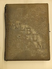 Ant Victorian Photo Album Embossed Cover Floral Pages 27 Photos Names