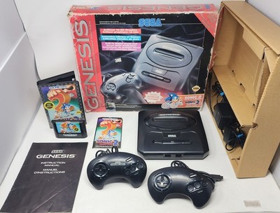 Sega Genesis Model 2 Console Complete in Box CIB w/Sonic 2 CIB - TESTED
