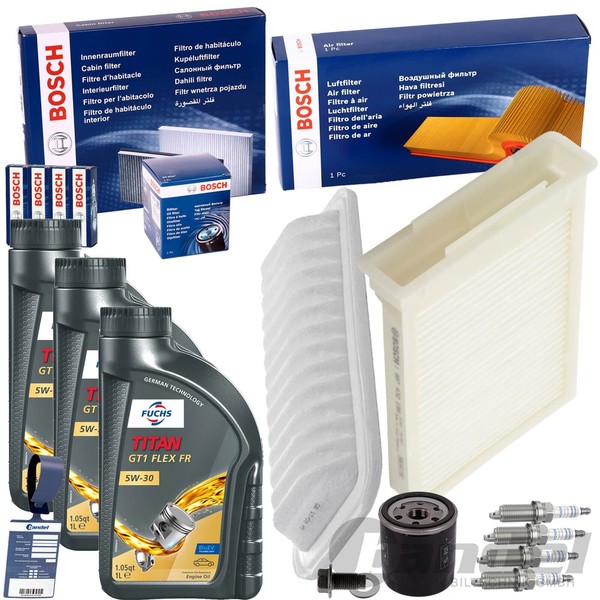 Bosch Filterset+Fuchs 5W30 Passend FüR CitroËN C1 Peugeot 107 Toyota Aygo-image