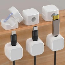 Magnetic Cord Organizer Holder, 6 Pack 20x20x17 Millimeters, White 6 pieces