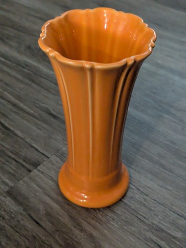 Fiesta Orange Flared Flower Vase 9.5" Fiestaware Homer Laughlin - Picture 5 of 18
