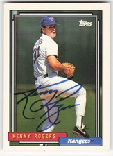 1992 Topps #511 Kenny Rogers In Person Signed Auto 64375