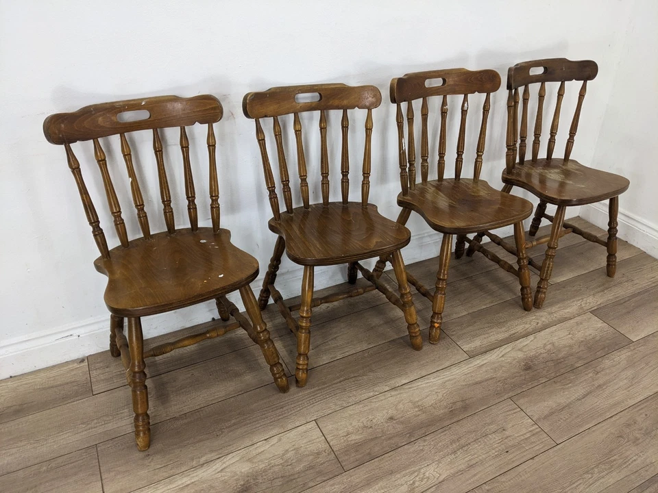 DINING CHAIRS Classic Pine Farmhouse Country Kitchen Stick Back FREE DELIVERY - Image 2 of 4