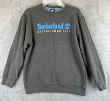 Timberland Sweatshirt Youth Extra Large 18 20 Gray Blue Logo Pullover Crewneck