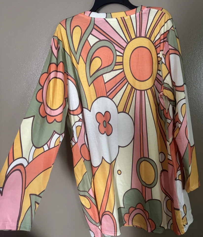 60S, 70S MCM SUNBEAM женщин Kate McEnroe, середины века современный цветочный платье 2 X - Изображение 4 из 4