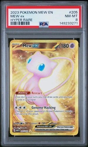 2023 POKEMON MEW EN-151 HYPER RARE #205 MEW EX PSA 8