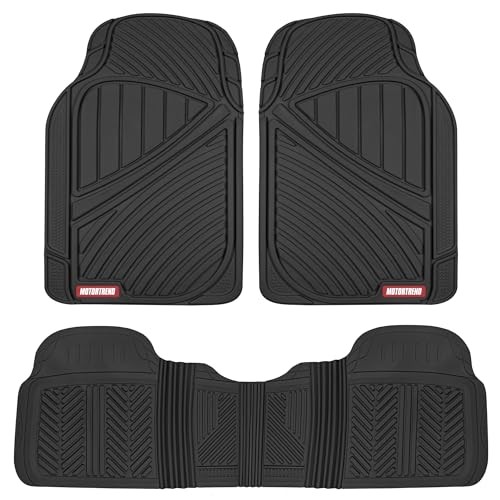 FlexTough Performance All Weather Rubber Car Floor - 3 Piece Floor Black Mats - Bild 2 von 7