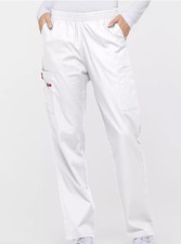Dickies Scrubs Pull-on Elastic Waist Cargo Pant White Dickies EDS and Edwards