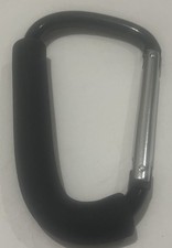 6 Inch 6" Heavy Duty Carabiner Spring Belt Clip Key Chain D Shape Black Padded