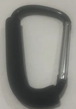 6 Inch 6" Heavy Duty Carabiner Spring Belt Clip Key Chain D Shape Black Padded