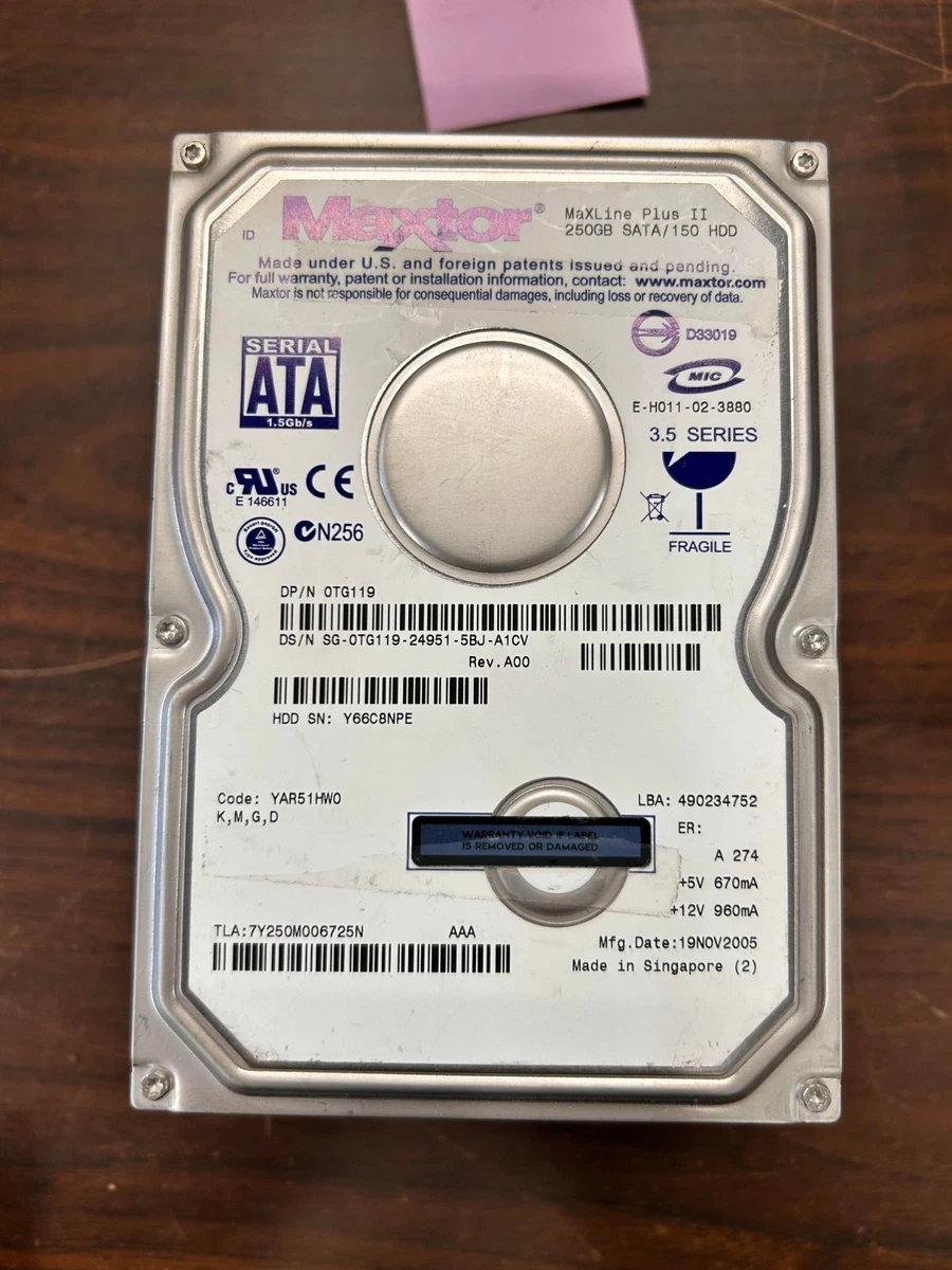 Maxtor 250GB Internal Hard Disk Drives for sale | eBay