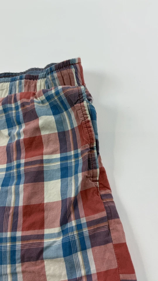 Pantalones Cortos L.L Bean Para Hombre Grandes Azul Rojo Algodón a Cuadros Cordón Salón Prendas para Dormir Foto 2 de 4