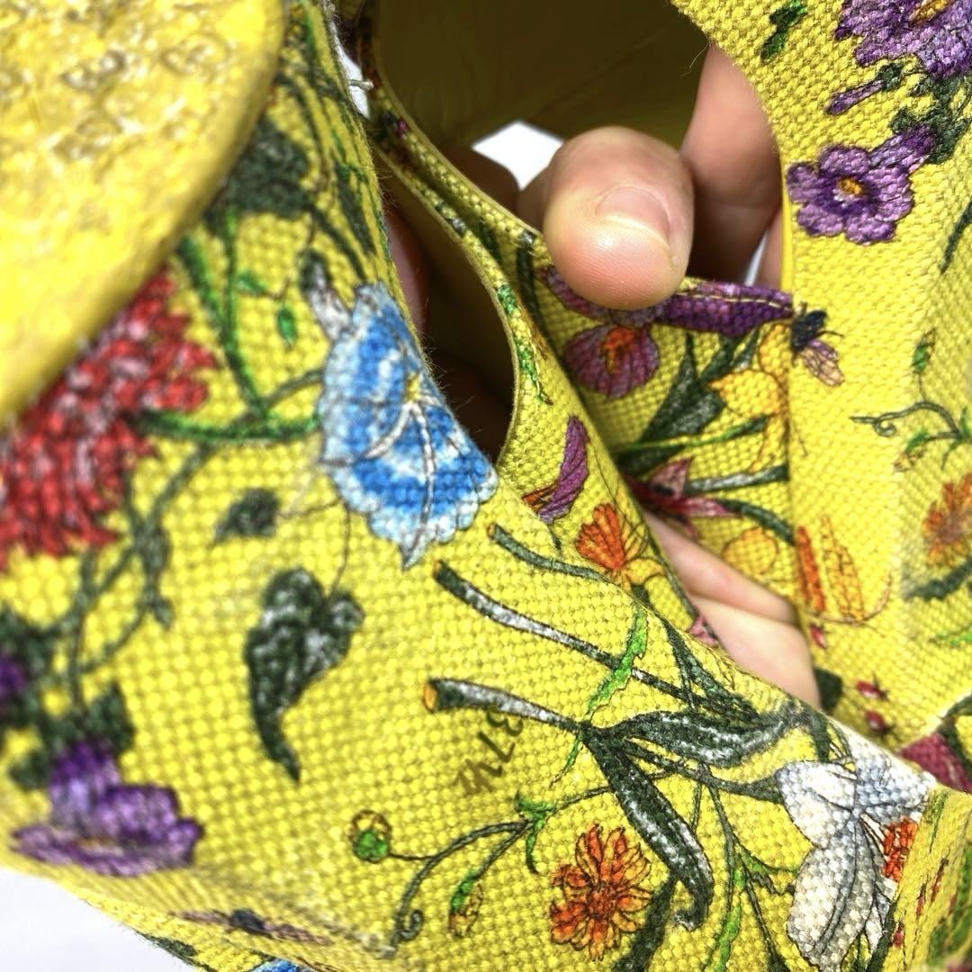 Gucci Pumps Slide Sandals Multicolor Canvas Size 37.5 US About7.5 For Women thumbnail 13