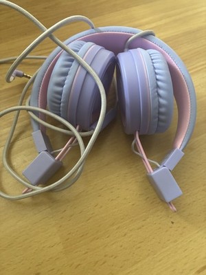 Lila iClever HS14 Kinder kabelgebundene Kopfhörer, hellblau, 85 dB Lautstärkebegrenzer,