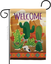 Cactus Garden Flag Home Decor Country Living Southwest Desert Succulent Banner W