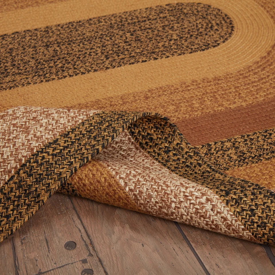 Alfombra de área Kettle Grove Yute Primitive 60x96 ovalada sin almohadilla antideslizante alfombra de piso marcas VHC Foto 4 de 4