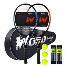 2 Player Tennis Racket Set for Beginners Pros, 27 Racquet, Balls, Bag Cover