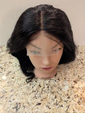 Women's 12" Hair Wig Wavy Natural Black