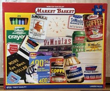 RARE White Mountain MARKET BASKET 500 piece Jigsaw Puzzle 18x24" COMPLETE