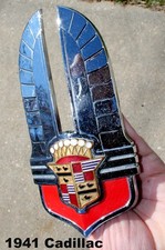 1941 Cadillac Front Chrome Hood Emblem Badge 1941 Cadillac Front Chrome Hood Emblem Badge